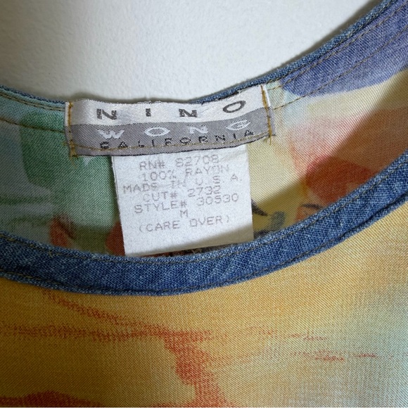 VINTAGE Nino Wong California Sheath Maxi Dress Nautical Art to Wear | Sz M - Picture 2 of 9